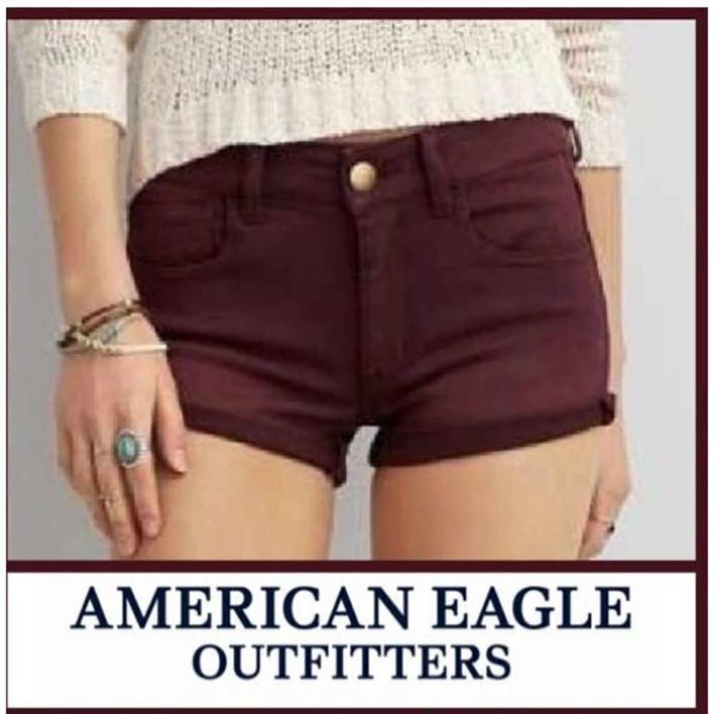 American Eagle plum size 8 midi stretch shorts